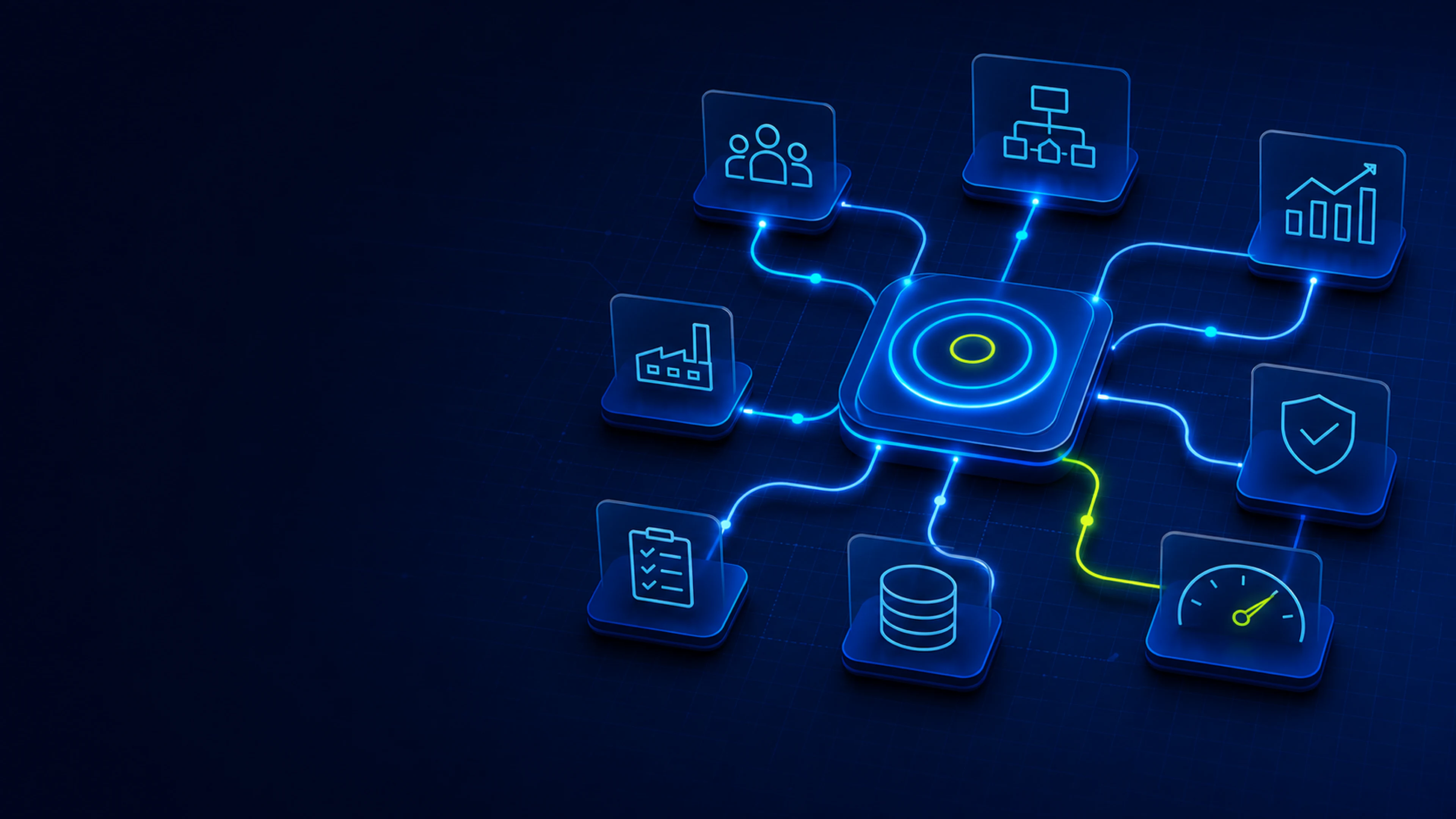 Connected execution system linking people, processes, operations, data and performance